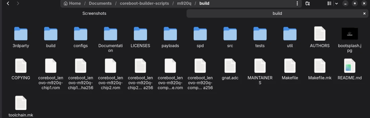 Build coreboot files